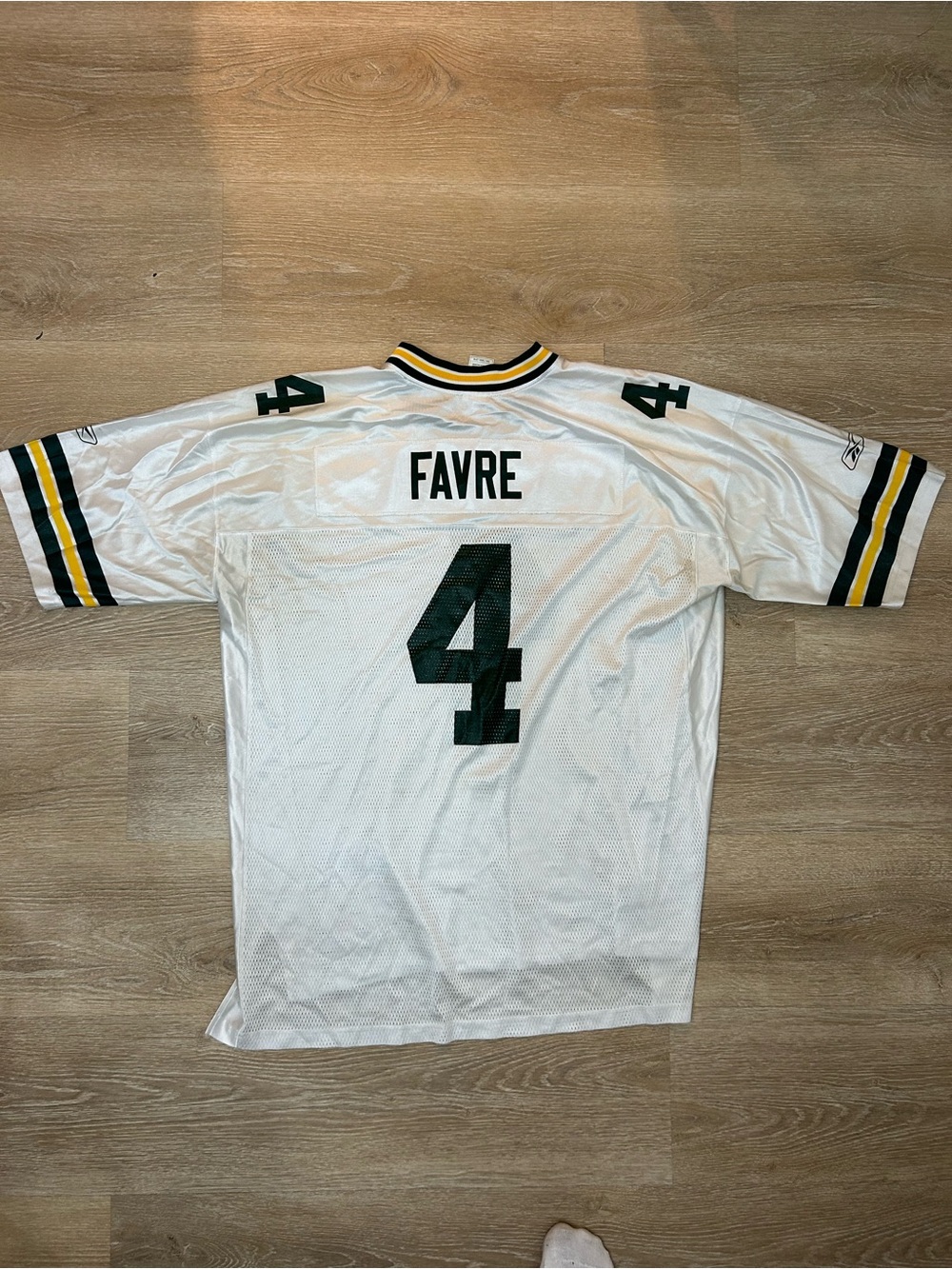Vintage Reebok Brett Favre Green Bay Packers NFL Football White Jersey 2 XL XXL
